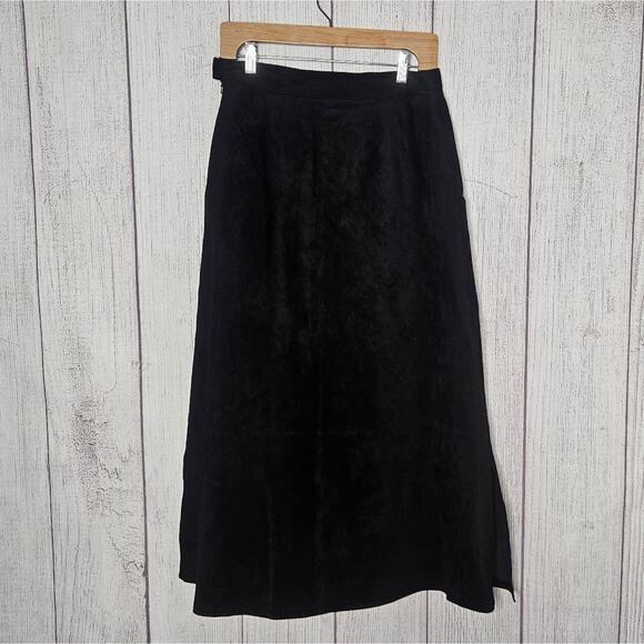 VTG Y2K Black Suede Leather Pendleton Skirt, sz 10 - Picture 7 of 9